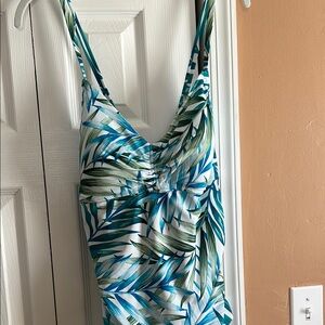 Tropical Leaf Print Swimsuit